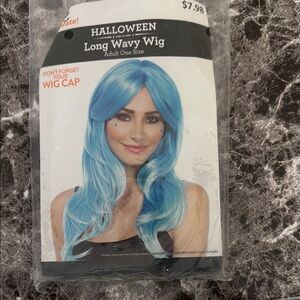 Halloween Long Wavy Wig - Blue
